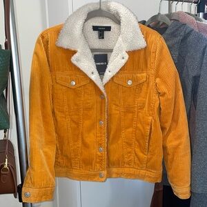 Forever 21 Gold Sherpa Corduroy Jacket S